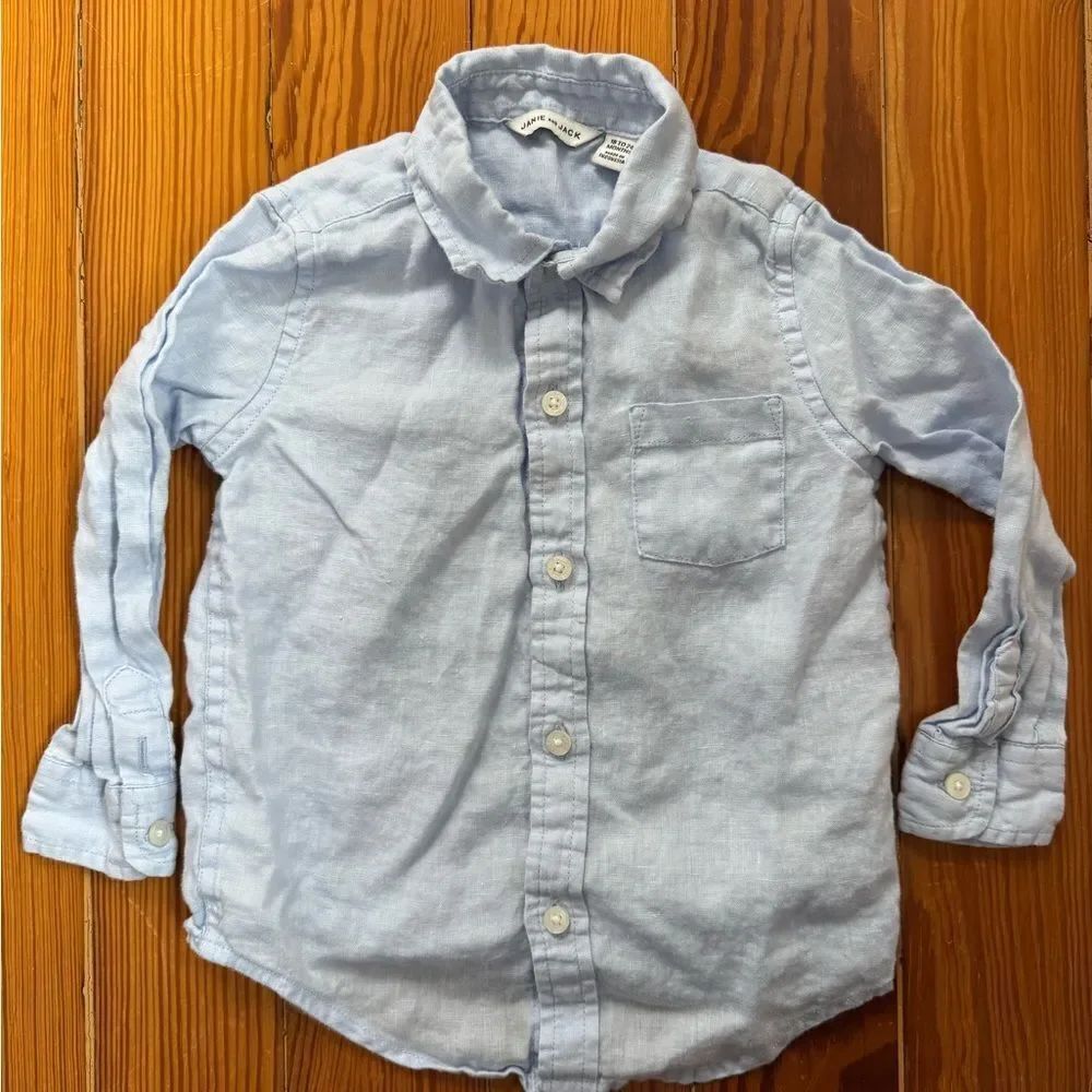 Janie and Jack Linen Button Down Shirt